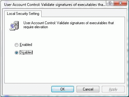 Vista User Account Control Vista User Account Control