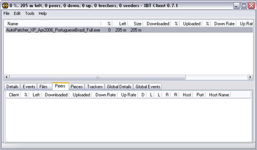 XBT Client 0.7.1 screenshot (resized)