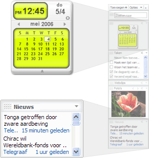 Google Desktop 4.2006.0509.1244 beta - Kalender en nieuws
