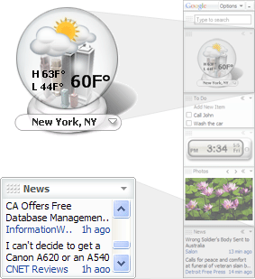 Google Desktop 4.2006.0509.1244 beta - Weer en nieuws