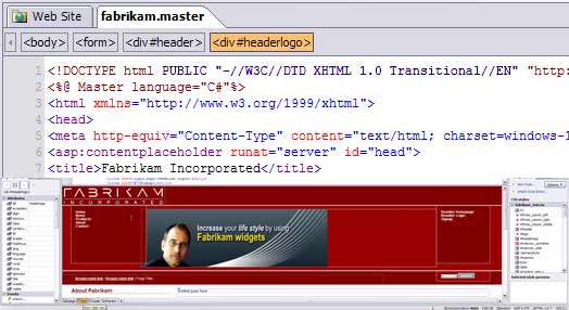 Microsoft Expression Web Designer (low quality pic)