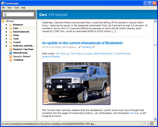 Feedreader screenshot (resized)