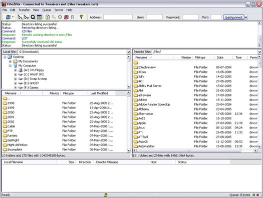 Filezilla 2.2.24 screenshot (resized)