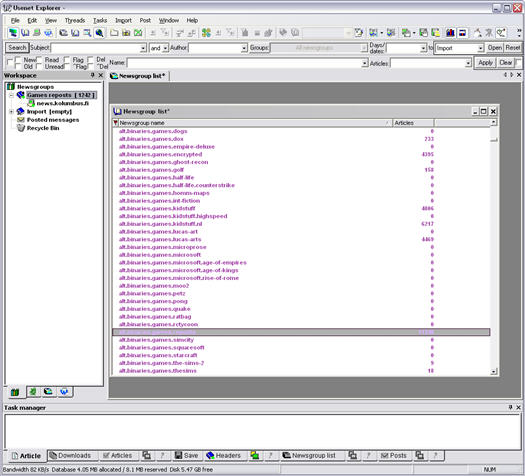 Usenet Explorer screenshot (resized)