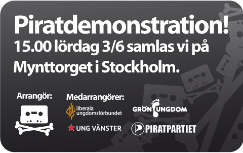Piratbyrån-demonstratieoproep voor The Pirate Bay