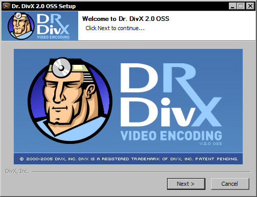 Dr. DivX 2.0 RC1 - installatiescherm