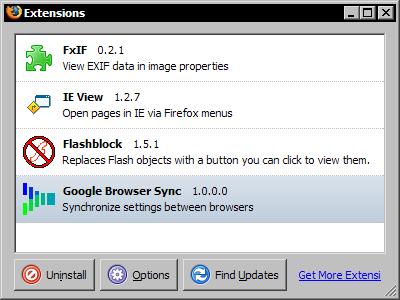 Google Browser Sync 1.0.0.0 - Extensions