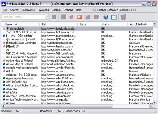 AM-DeadLink 2.8 beta 5 screenshot (resized)