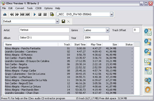CDex 1.70 beta 2 screenshot (resized)