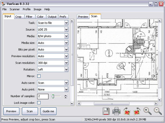 VueScan screenshot (resized)
