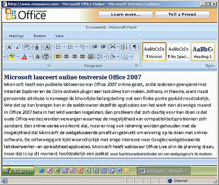 Office 2007 testdrive