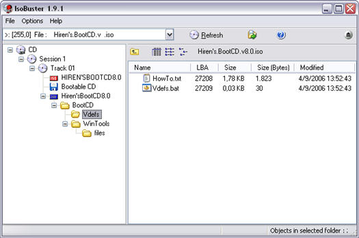 IsoBuster 1.9.1 beta screenshot (resized)