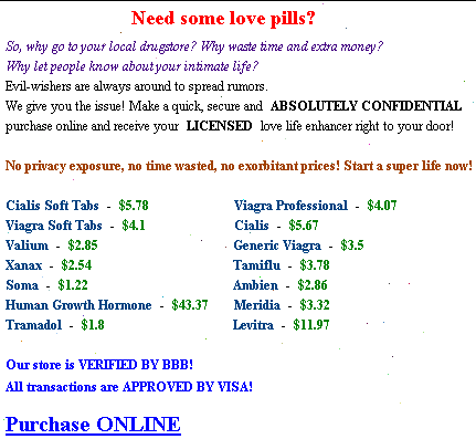 Spambericht 'love pills'