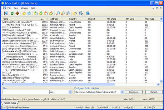 DC++ 0.691 screenshot (resized)