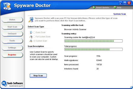 Spyware Doctor 4.0 screenshot (resized)