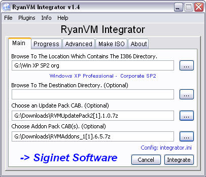 RyanVM's Post-SP2 Update Pack 2.10 + addons in RVM Integrator 1.4.0