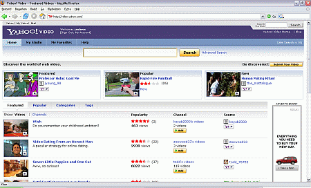 Yahoo Video screenie