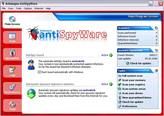 Ashampoo AntiSpyWare screenshot (resized)