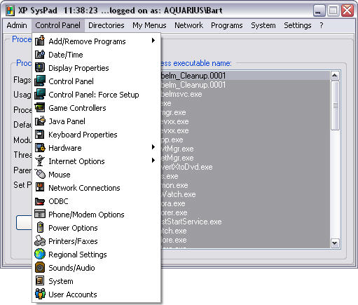 XP SysPad 7.3 screenshot