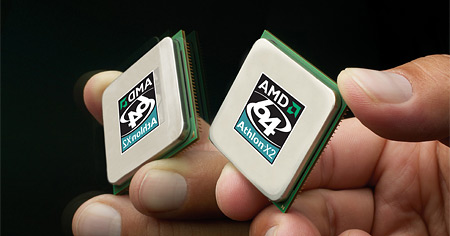 AMD Athlon 64 X2 Dual-Core processor in de spiegel (persfoto)