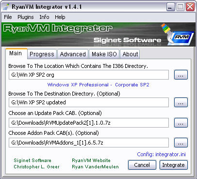 RVM Integrator 1.4.1 screenshot