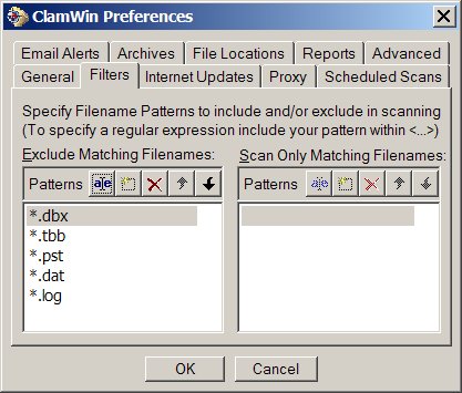 ClamWin - preferences