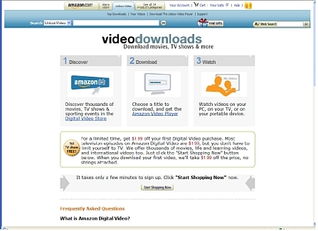 Screenshot van Amazons videowinkel