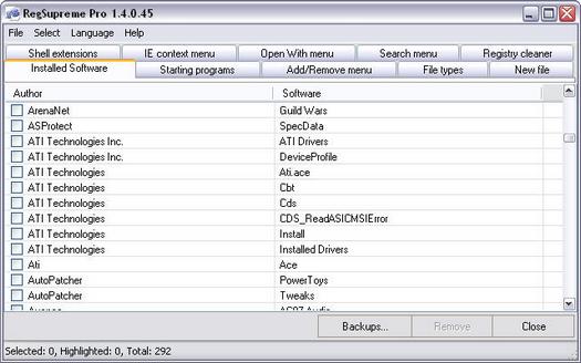 RegSupreme Pro 1.4.0.45 screenshot (resized)