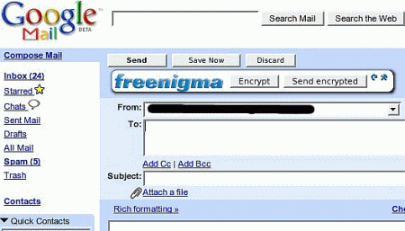 Freenigma in Gmail