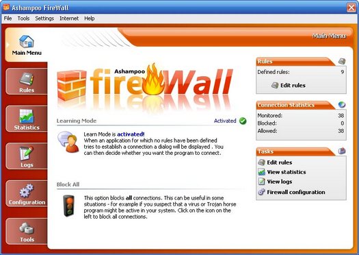 Ashampoo FireWall screenshot (resized)