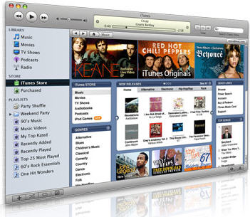 Apple iTunes 7.0 screenshot (schuin, klein)