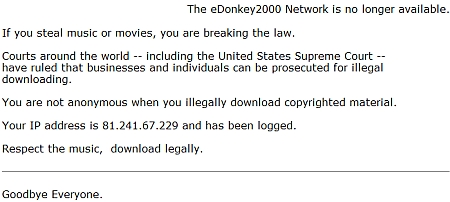 eDonkey-aankondiging eDonkey-aankondiging