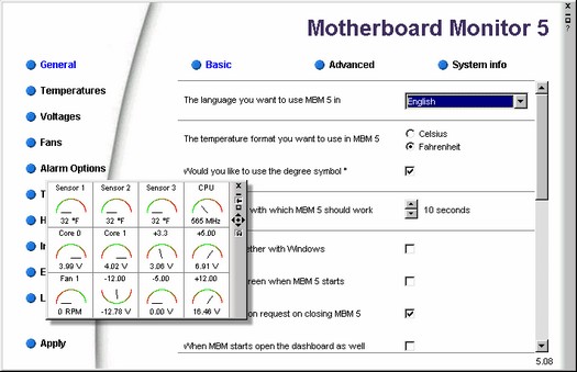 MotherBoard Monitor screenshot (resized)