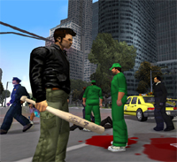 Grand Theft Auto III - screenshot met baseball bat