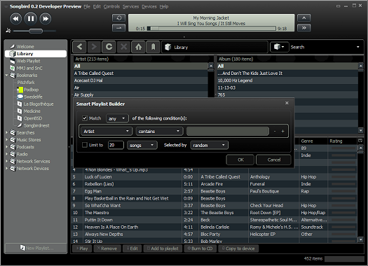 Songbird 0.2 beta (klein)