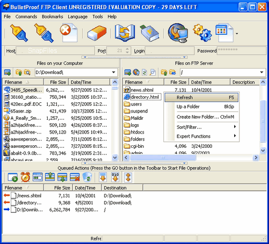 BulletProof FTP Client screenshot (resized)
