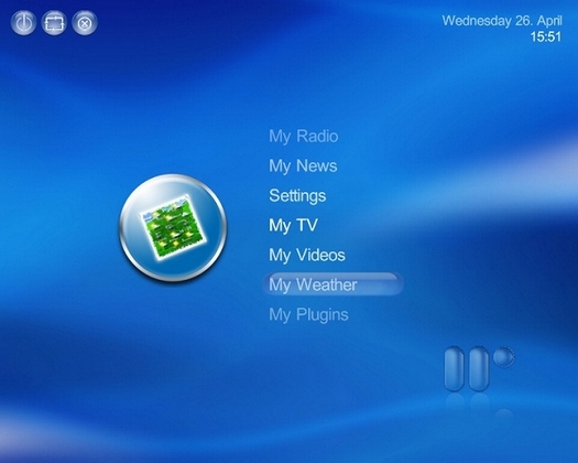Media Portal screenshot met aqua skin (resized)