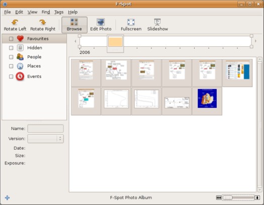 De fotomanager F-Spot, nieuw in Ubuntu Linux 6.10 (resized)