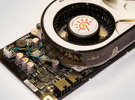 Sparkle GeForce 8800 GTX ventilator en voedingsconnectors