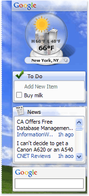 Google Desktop 4.5 - sidebar