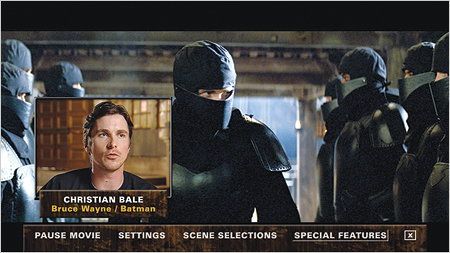 Batman Begins-menu op HD DVD Batman Begins-menu op HD DVD
