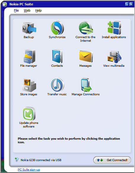 Nokia PC Suite 6.82 release 21 screenshot