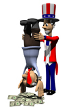 Uncle Sam schudt iemand uit