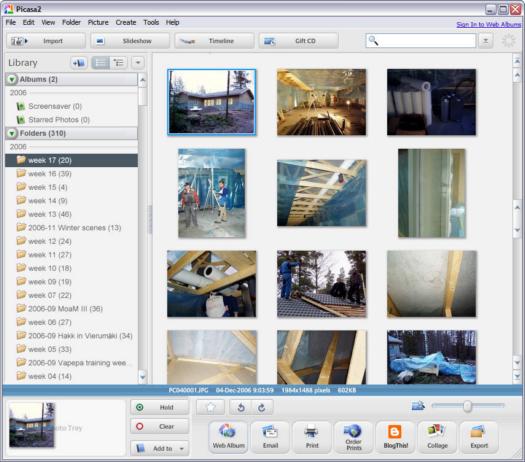 Google Picasa 2.6.0 build 35.94 screenshot (resized)