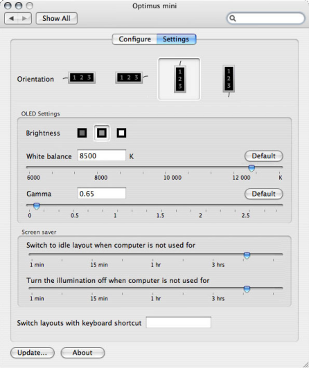 Optimus Configurator voor Mac OS X