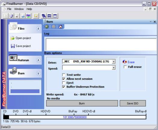 FinalBurner 1.7.0.51 screenshot (resized)