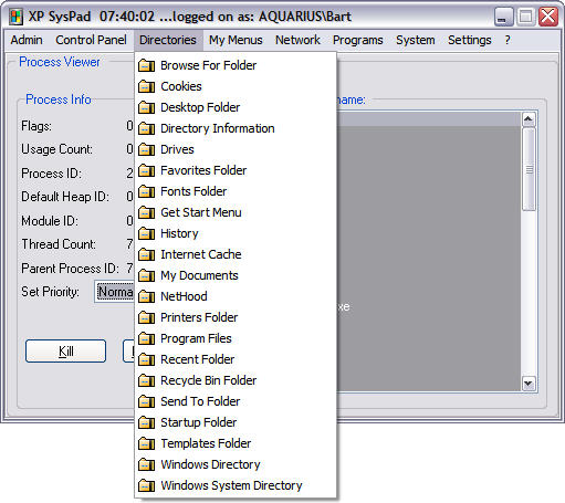 XP SysPad 7.7 screenshot