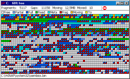 Vopt 8.1 - defragmentatie