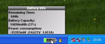 Notebook BatteryInfo - taakbalk