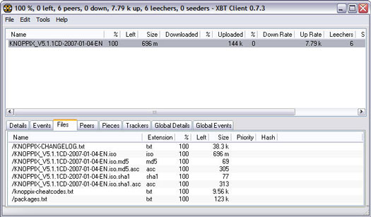 XBT Client 0.7.3 screenshot (resized)
